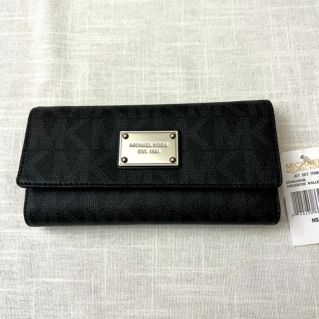 Michael Kors Women's Block Logo Checkbook Wallet